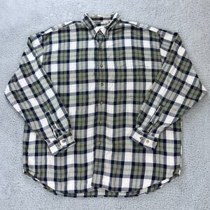 Eddie Bauer Flannel Shirt Men’s Extra Large XL Blue White Longsleeve Classic Fit